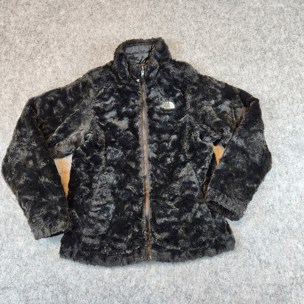 The North Face Reversible Shasta Jacket Girls L Full Zip Faux Fur Insulated